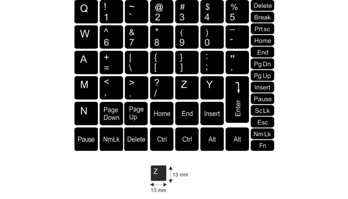 N3 Toetstickers - medium kit - zwarte achtergrond - 13:13 mm