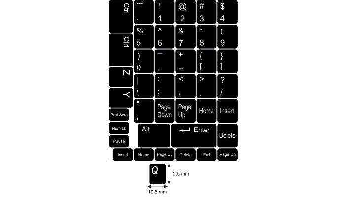 N6 Toetstickers - medium kit - zwarte achtergrond - 12,5:10,5 mm